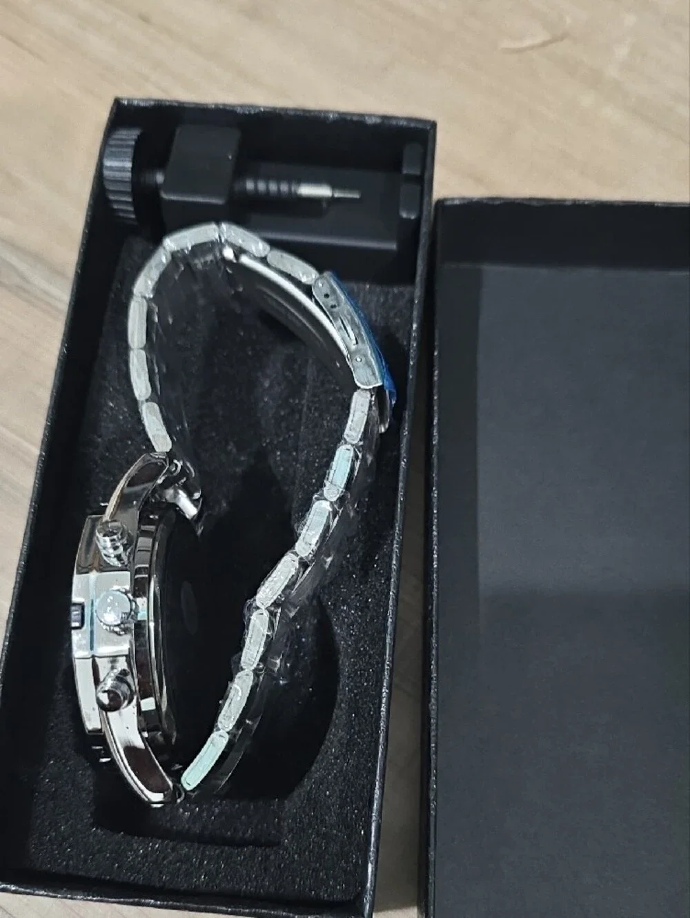 Men's Silver Stainless Steel Chronograph Watch